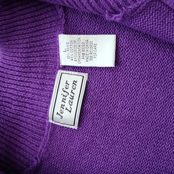 Purple Snowman Christmas Sweater Zip Up Size Large - Picture 5 of 8